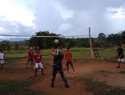 Babinsa Koramil 14/Libureng Ajak Remaja Desa Suwa Olahraga Bola Voli, Bangun Solidaritas Dan Sportivitas