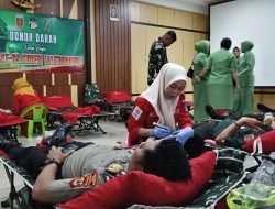 Aula Jenderal Sudirman Bergemuruh, Ratusan Personel TNI-Polri & Persit Donorkan Darah Jelang HUT Korem 141/Tp Ke 69