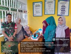 Babinsa Koramil 1407-18/Kajuara Dampingi Kegiatan Posyandu Cegah Stunting Di Desa Ancu