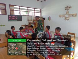 Dukung Program Nasional, Babinsa Salomekko Dampingi Penyaluran Makan Bergizi