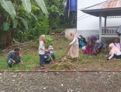 Tiga Pilar Bersatu! Babinsa Koramil 1407-08/Lamuru Dan Pemdes Barakkae Percantik Lingkungan Kantor Desa