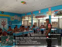 Babinsa Koramil 1407-03/Cenrana Tanamkan Disiplin Dan Wawasan Kebangsaan Di SMP 1 Cenrana