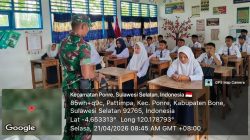 Tumbuhkan Rasa Bela Negara, Babinsa Koramil 1407-10/Ponre Laksanakan Binwanwil Kepada Siswa SMP