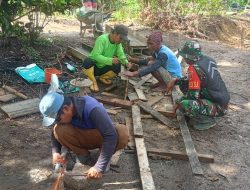 Kunjungi Tukang Bangunan, Babinsa Koramil 1407-03/Cenrana Ingatkan Pentingnya Keselamatan Kerja dan Kualitas Bangunan