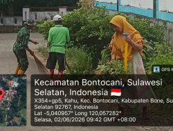 Ciptakan Lingkungan Bersih Dan Sehat, Babinsa Koramil 1407-20/Bontocani Gandeng Warga Kelurahan Kahu Beraksi