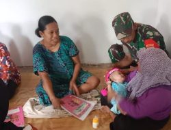 Gencarkan Pencegahan Stunting, Babinsa Koramil 1407-10/Ponre Turun Langsung Kawal Posyandu Desa Bolli