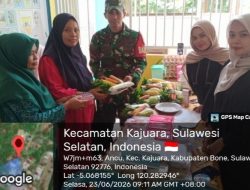 Aksi Nyata Babinsa Koramil 18/Kajuara Kodim 1407/Bone : Turun Tangan Sukseskan Posyandu Balita Desa Ancu