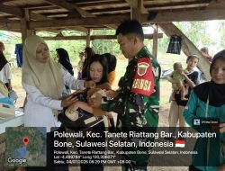 Babinsa Koramil 1407-07/Tanete Riattang Dampingi Kegiatan Posyandu Di Kelurahan Polewali