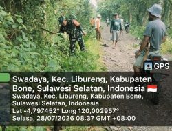 Karya Bakti Babinsa Koramil 1407-14/Libureng, Tingkatkan Kenyamanan Jalan Tani Di Desa Swadaya