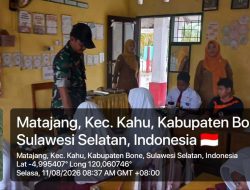 Babinsa Koramil 1407-19/Kahu Dampingi Pendistribusian Makanan Bergizi Bagi Siswa