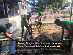 Babinsa Koramil 1407-18/Kajuara Benahi Pangkalan Kantor, Wujudkan Lingkungan yang Bersih Dan Nyaman