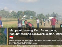 Ciptakan Lingkungan Yang Bersih Dan Asri, Babinsa Koramil 1407-06/Awangpone Bersama Staf Bandara Laksanakan Kerja Bakti