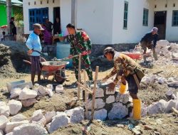 Babinsa Koramil Tonra Kodim 1407/Bone Dan Warga Kompak Membangun, Pondasi Rumah di Pakkacci Dikerjakan Bersama