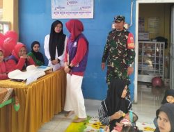 Cegah Stunting Sejak Dini, Babinsa Ramil 18/Kajuara Kodim 1407/Bone Bersama Kader Posyandu Layani Warga