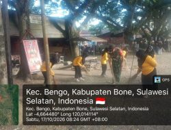 Gerakan Nyata Peduli Lingkungan, Babinsa Lapri Kodim 1407/Bone Dan Masyarakat Bengo Bersihkan Wilayah Desa