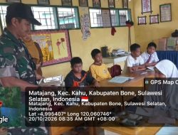 Babinsa Desa Matajang Koramil 19 Kahu Dampingi Pendistribusian MBG Di SD Negeri 260 Desa Matajang