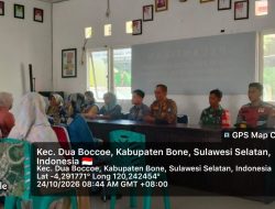 Wujudkan Lingkungan Sehat, Anggota Koramil Dua Boccoe Kodim Bone Dukung Sosialisasi Kawasan Tanpa Rokok